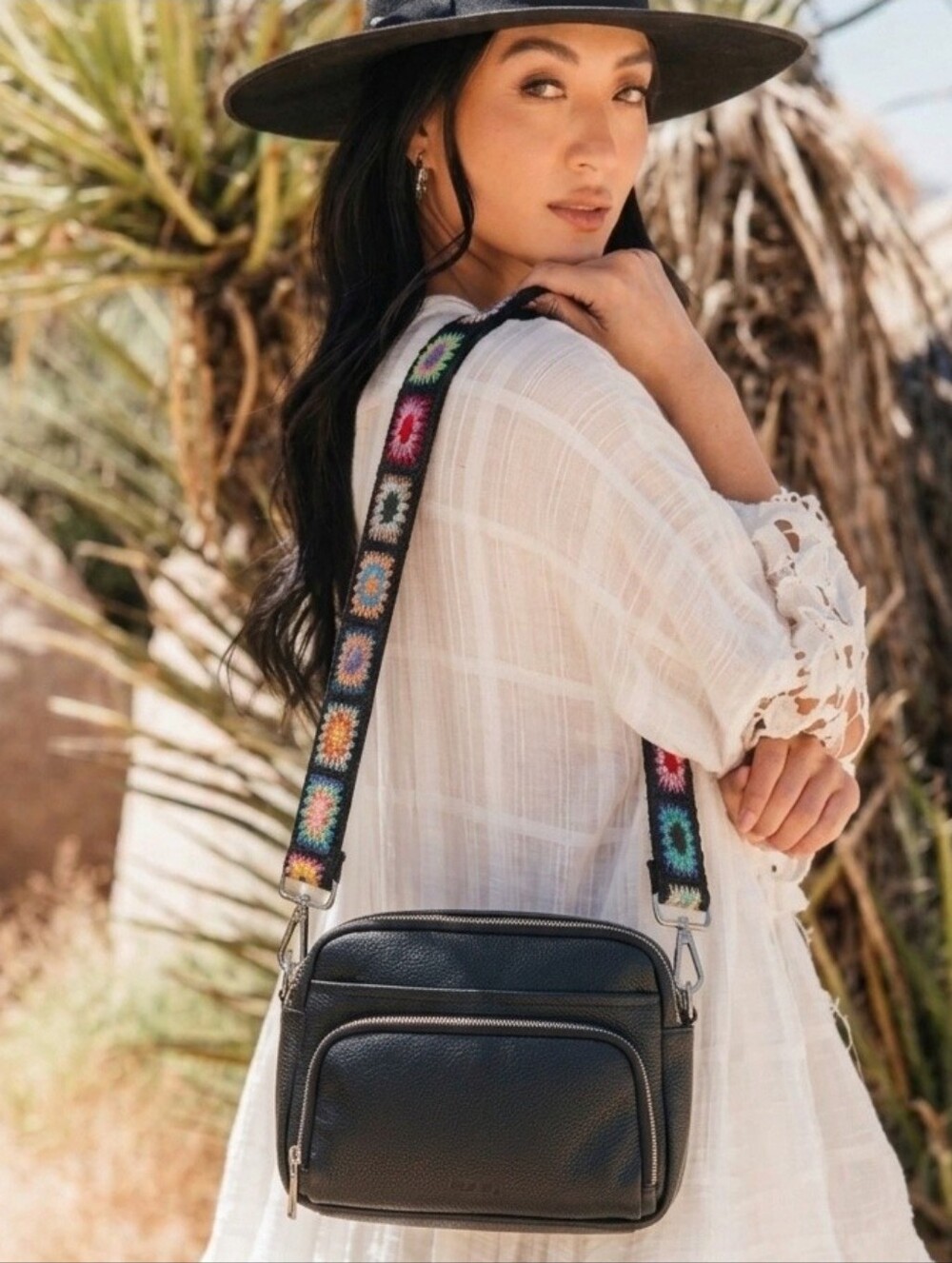 Befen Genuine Leather Purse Crossbody Bag Nude (2) Boho New